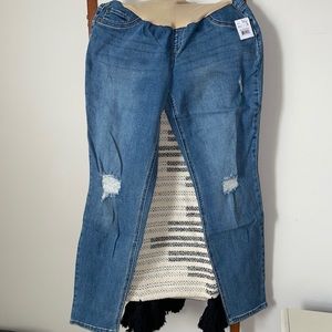 Maternity Indigo Blue Ripped Jeans